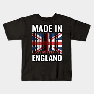 Made in England Barcode Flag Kids T-Shirt